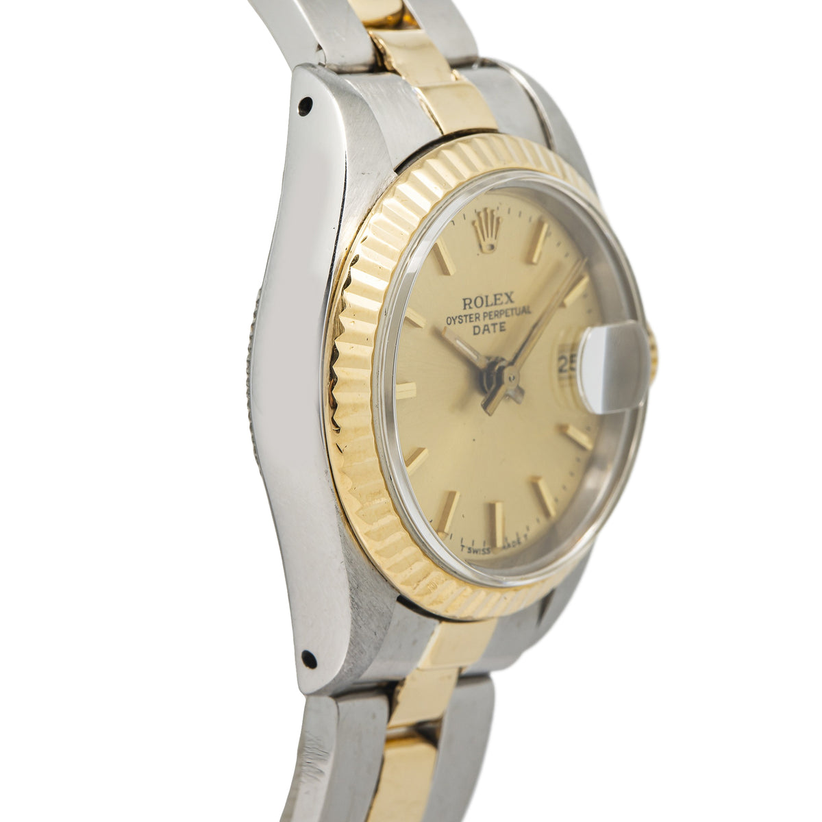 Rolex Datejust 69173 Oyster 18K YG Two Tone Champagne Dial Ladies Watch 26mm