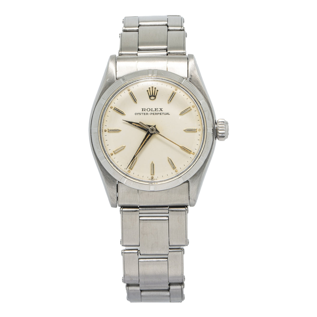 Rolex Oyster Perpetual 6549 Stainless-Steel Silver Dial Auto Unisex Watch 30mm