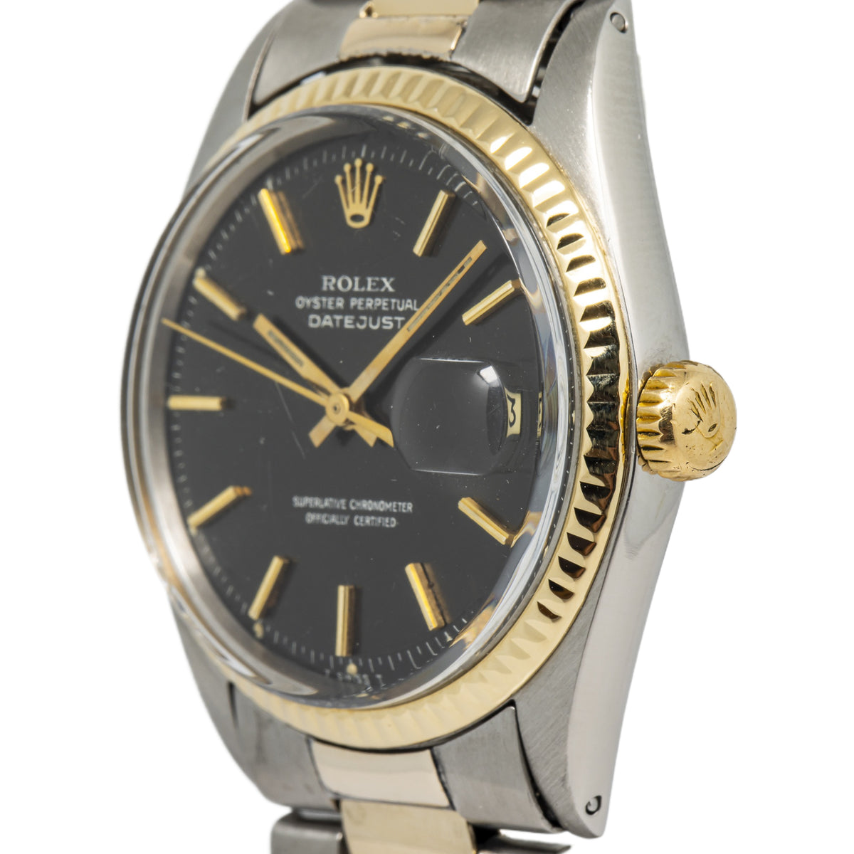 Rolex DateJust 1601 18K YG TwoTone Oyster Tropical Matte Dial Men Watch 36mm