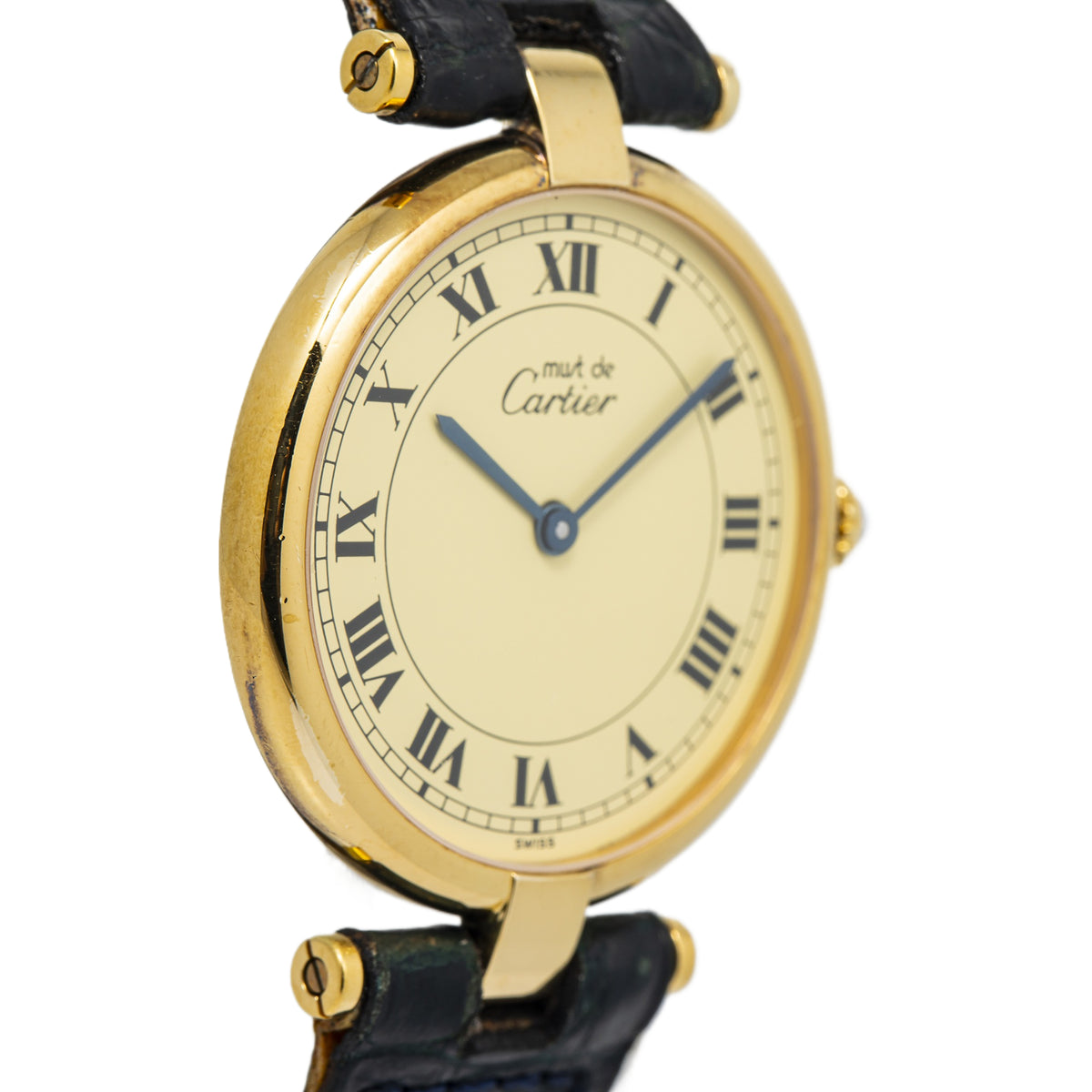 Cartier Must De vermeil 590003 925 Electro Plated Cream Dial Ladies Wathch 30mm