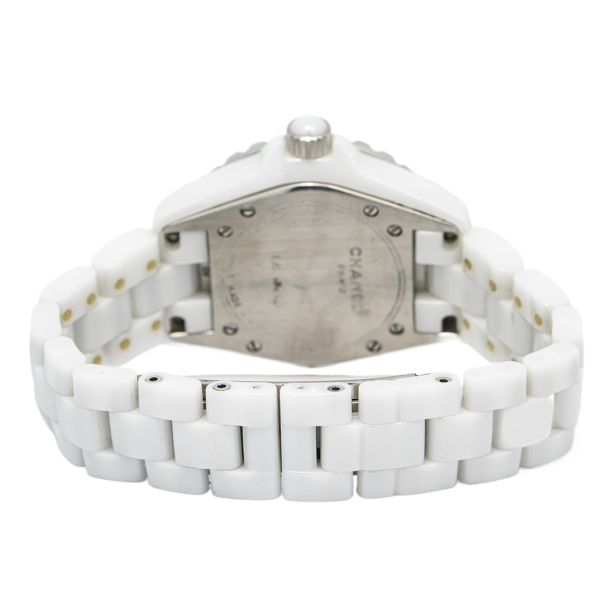 Chanel J12 H0968 Box/Paper Quartz Ceramic White Dial ladies Watch 34mm