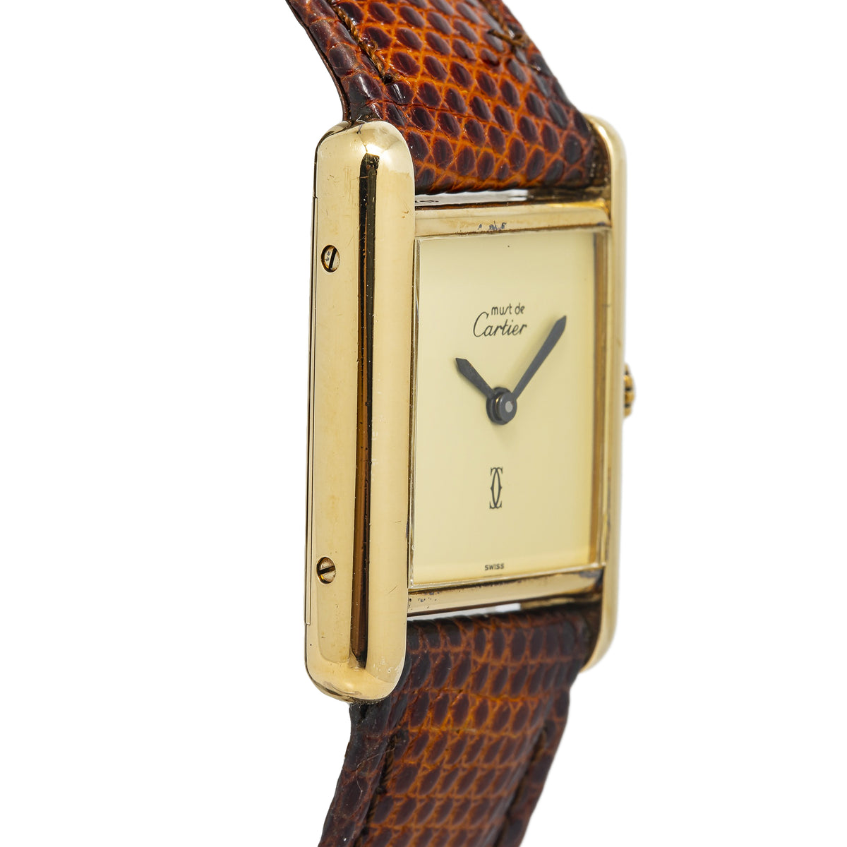 Cartier Tank Vintage 925 Gold Plated Manual Winding Ladies Watch 21X28mm