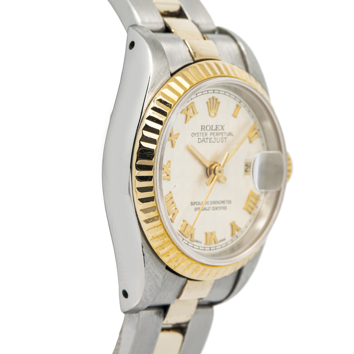 Rolex DateJust 69173 Oyster 18K Two Tone Pyramid Dial Auto Ladie's Watch 26mm