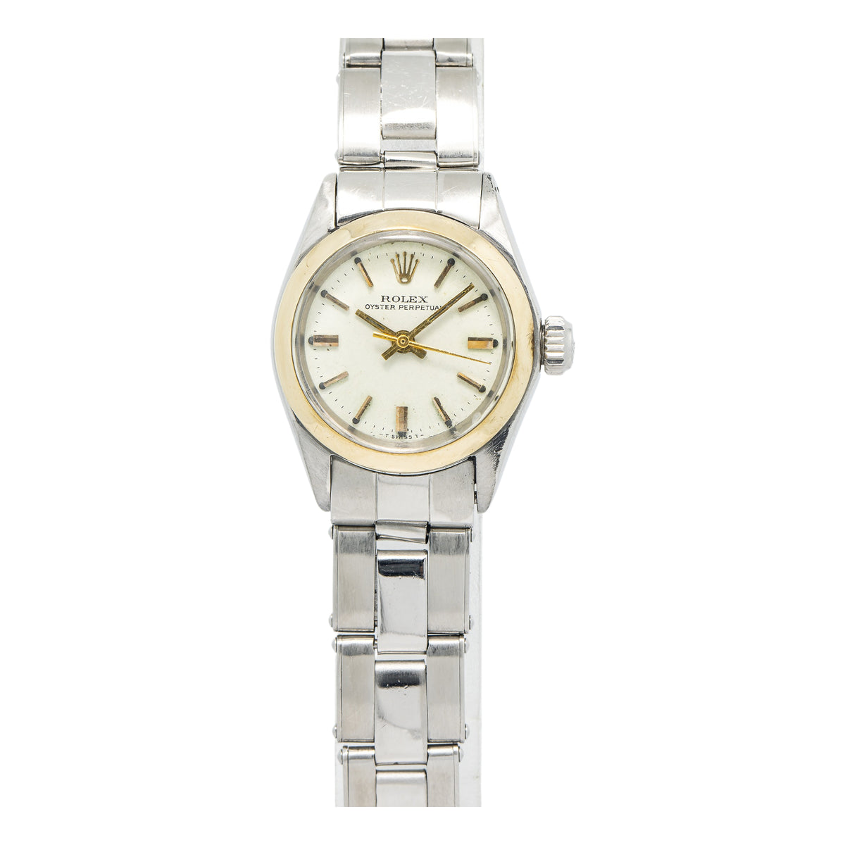 Rolex Oyster Perpetual 6618 Stainless Steel Cream Dial Ladies Watch 24mm