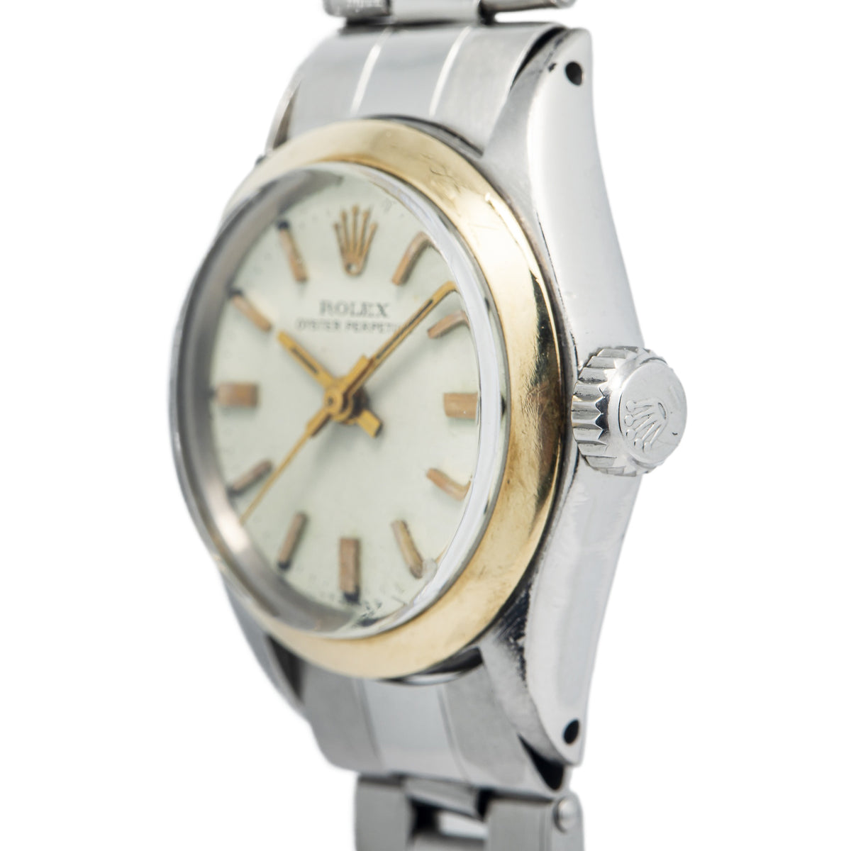 Rolex Oyster Perpetual 6618 Stainless Steel Cream Dial Ladies Watch 24mm