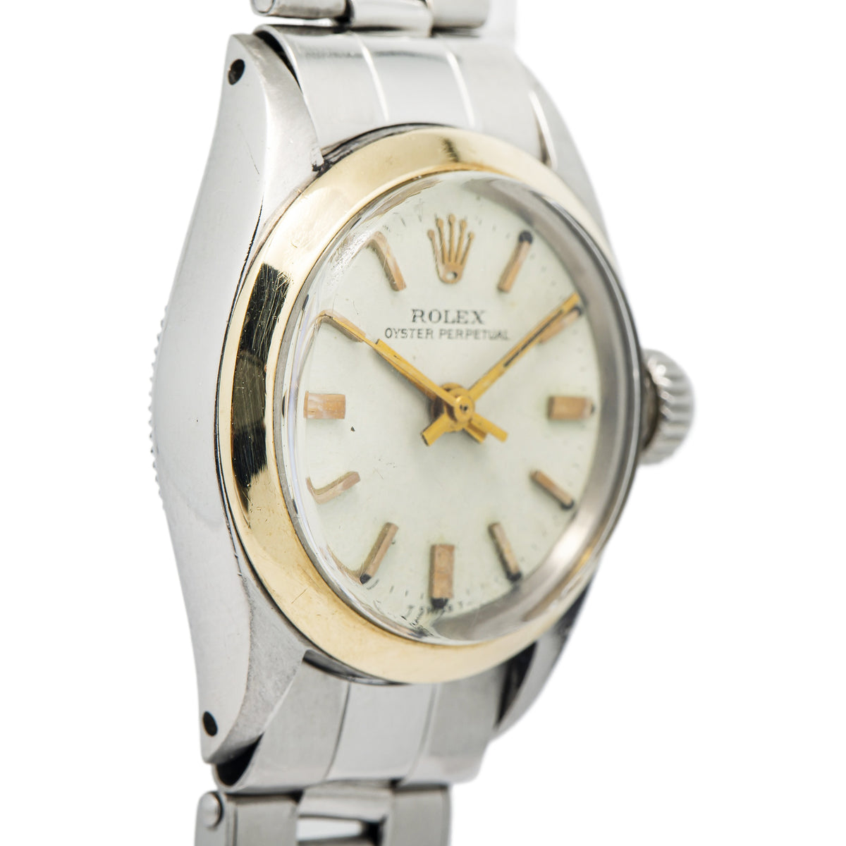 Rolex Oyster Perpetual 6618 Stainless Steel Cream Dial Ladies Watch 24mm