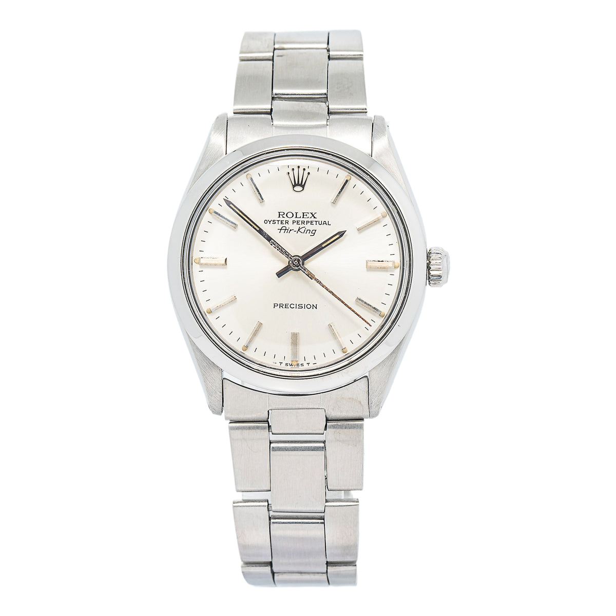 Rolex AirKing 5500 Stainless Steel Silver Dial Smooth Bezel Automatic Watch 35mm