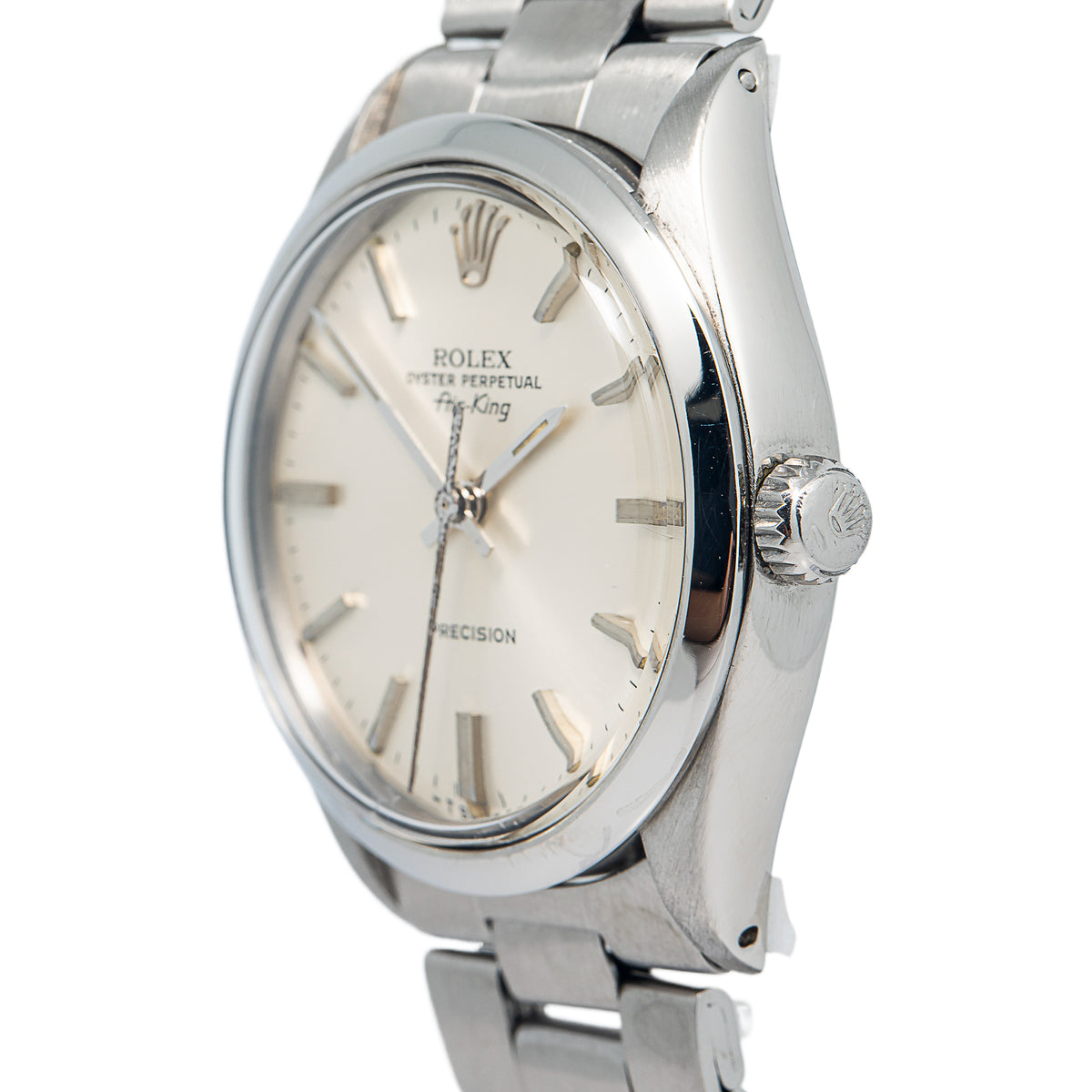 Rolex AirKing 5500 Stainless Steel Silver Dial Smooth Bezel Automatic Watch 35mm