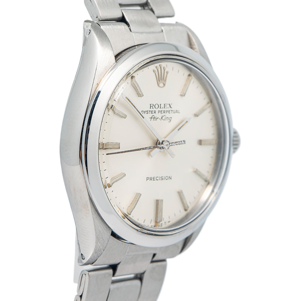 Rolex AirKing 5500 Stainless Steel Silver Dial Smooth Bezel Automatic Watch 35mm