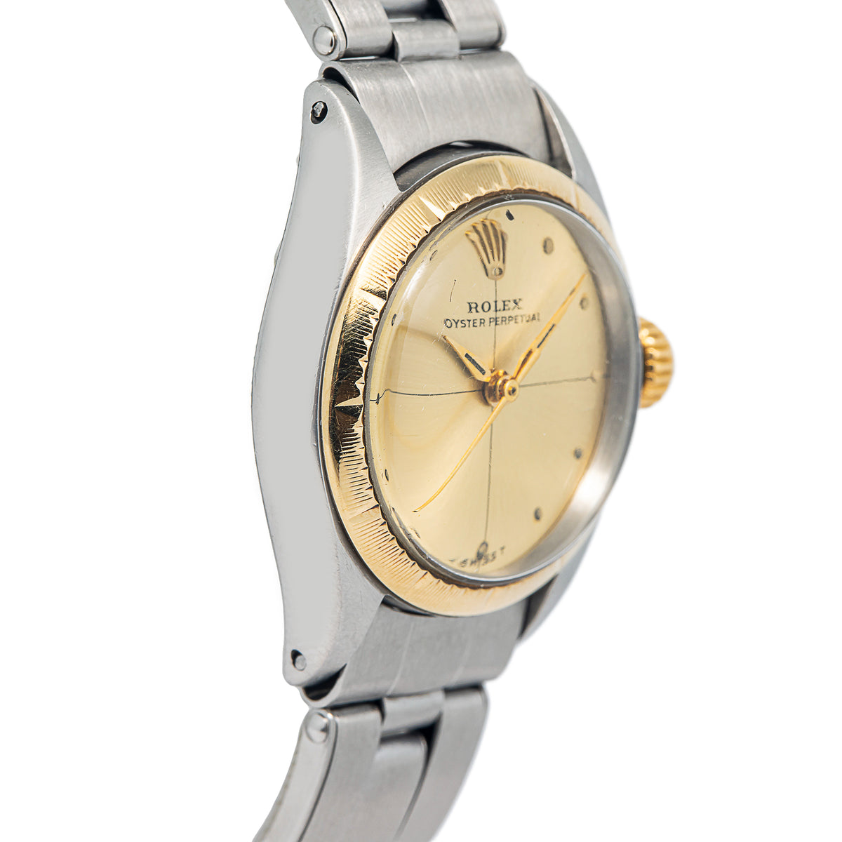 Rolex Oyster Perpetual 6621 SS Champagne Dial Auto Ladies Watch 24mm