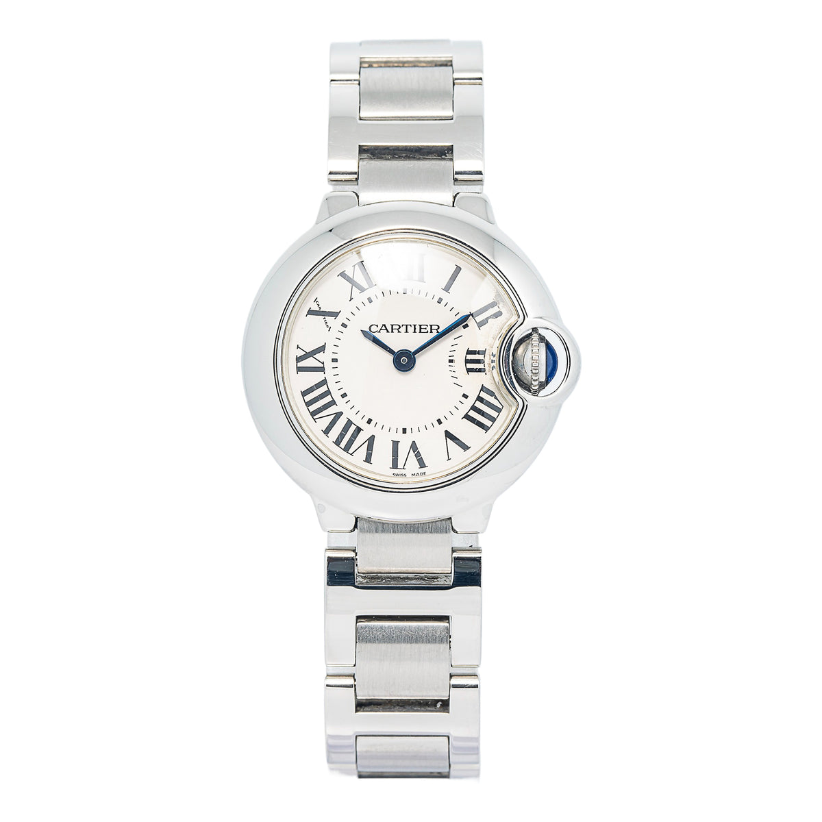 Cartier Ballon Bleu W6901124 SS Cream Dial Quartz Ladies Watch 28mm