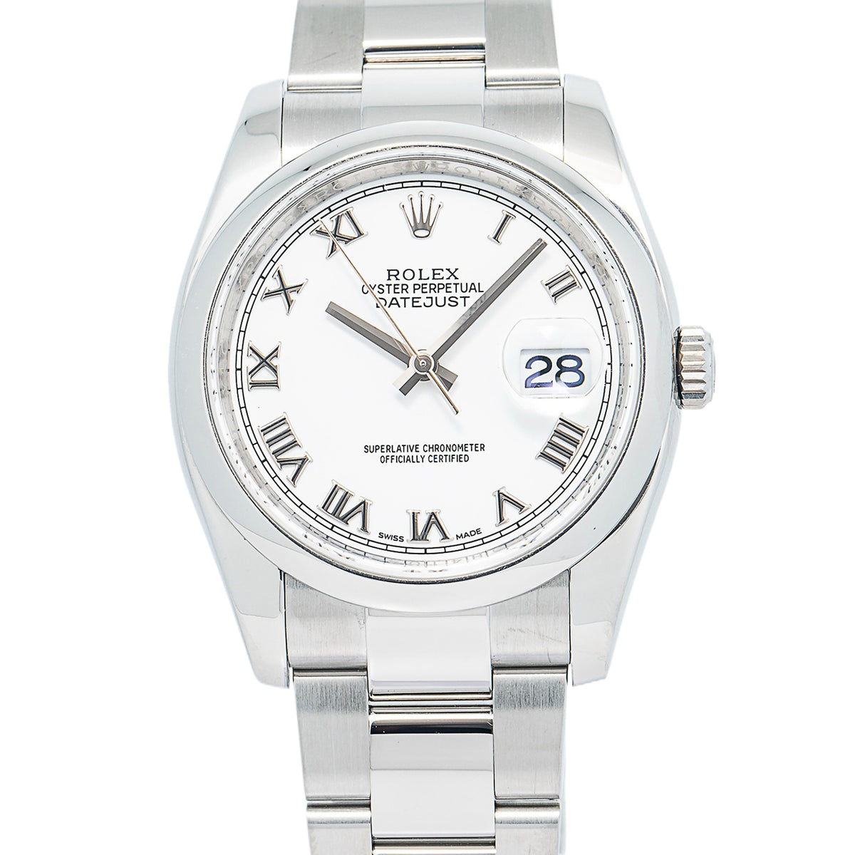 Rolex DateJust 116200 Stainless Oyster White Dial Auto Men's Watch 36mm