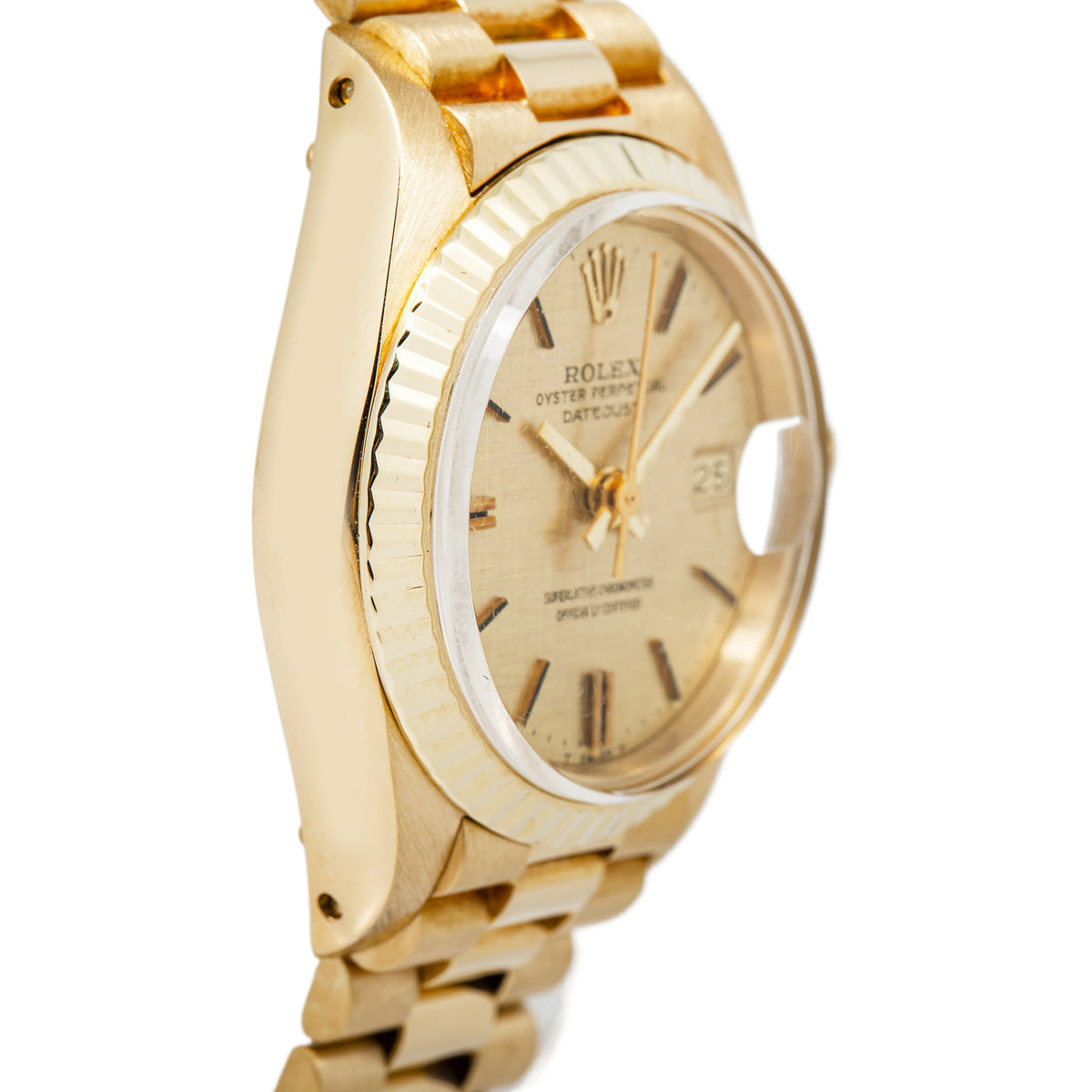 Rolex DateJust 6917 18K Yellow Gold President Champagne Dial Ladies Watch 26mm