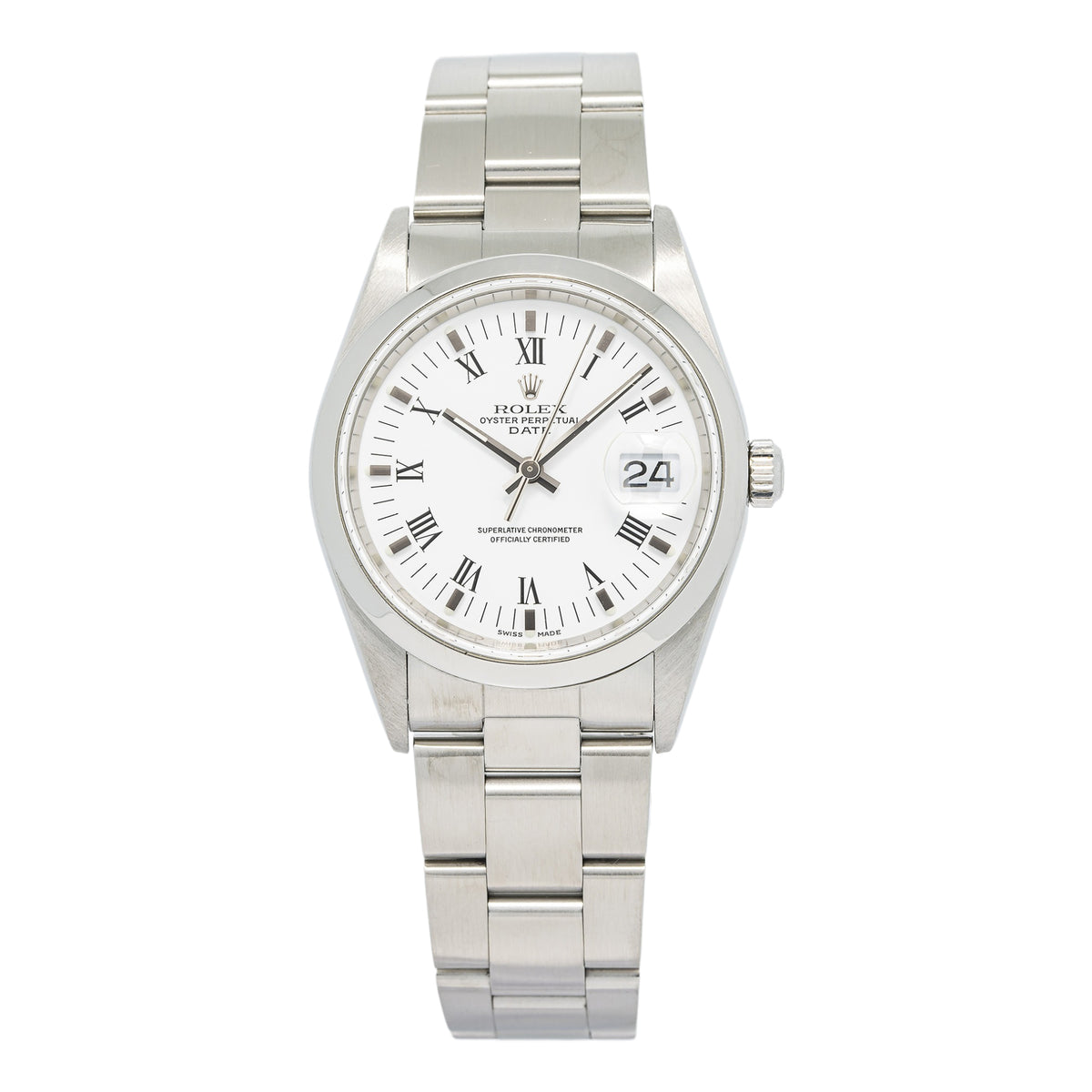 Rolex Oyster Perpetual Date 15200 Oyster White Dial Unisex Automatic Watch 34mm