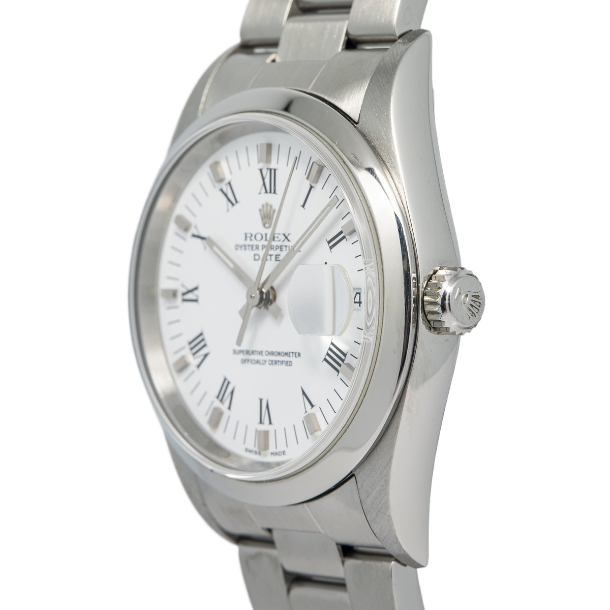 Rolex Oyster Perpetual Date 15200 Oyster White Dial Unisex Automatic Watch 34mm