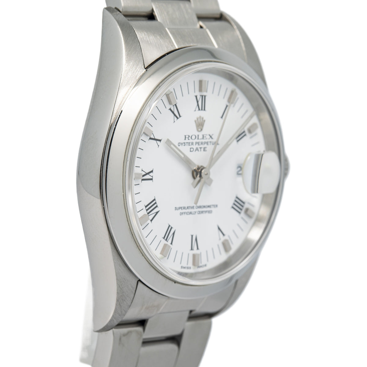 Rolex Oyster Perpetual Date 15200 Oyster White Dial Unisex Automatic Watch 34mm