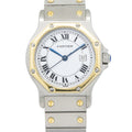 Cartier Santos Octagon 18K TwoTone YG White Dial Automatic Unisex Watch 29mm