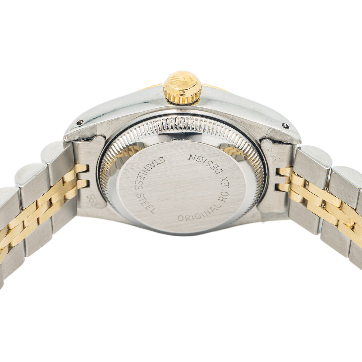 Rolex Date 69160 Converted 18K YG Two Tone Jubilee White Dial Auto Ladies 26mm