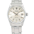 Rolex Oyster Date 6466 Manual Stainless Steel Silver Dial Women's Watch 30mm