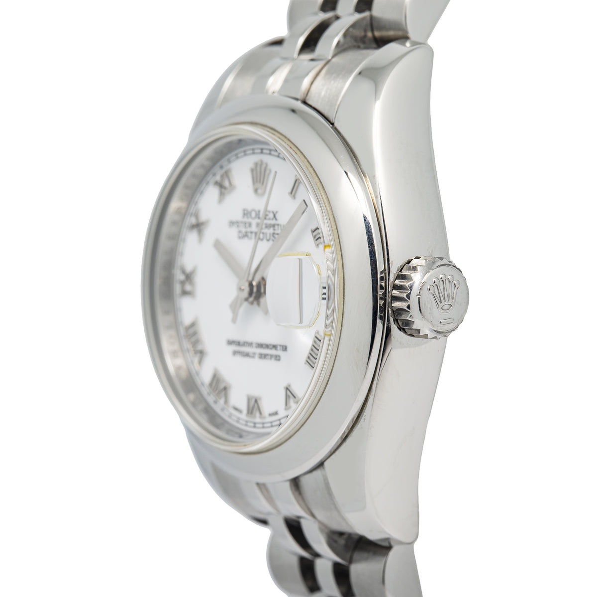 Rolex Date Just 179160 Jubilee Stainless Steel White Dial Auto Ladies Watch26mm