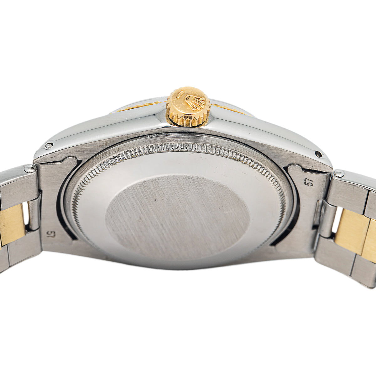 Rolex Date 1500 18k YG Two Tone Fluted White Dial Auto Man's Watch 34mm