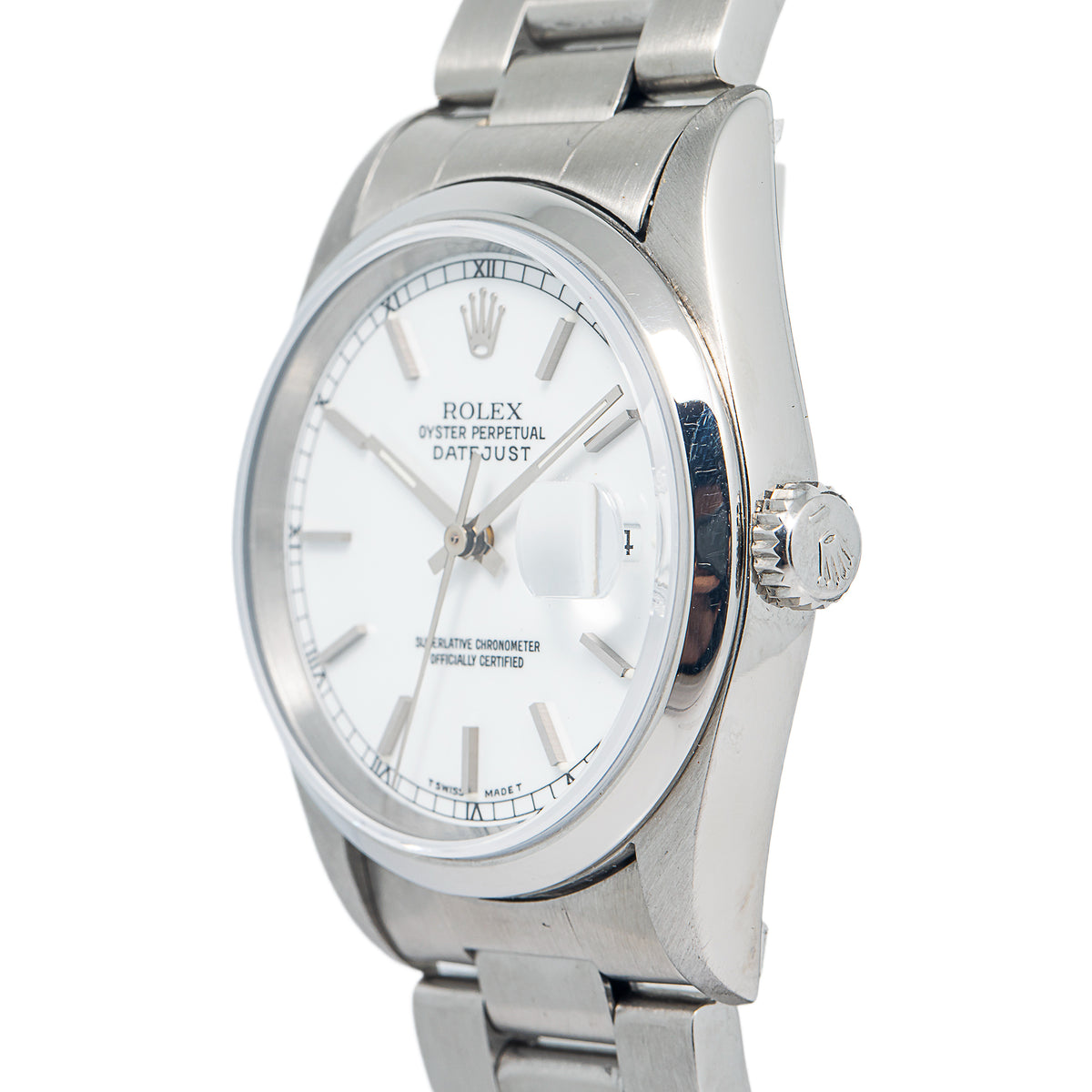 Rolex Oyster Perpetual Date Just 16200 Automatic White Dial Man Watch 34mm