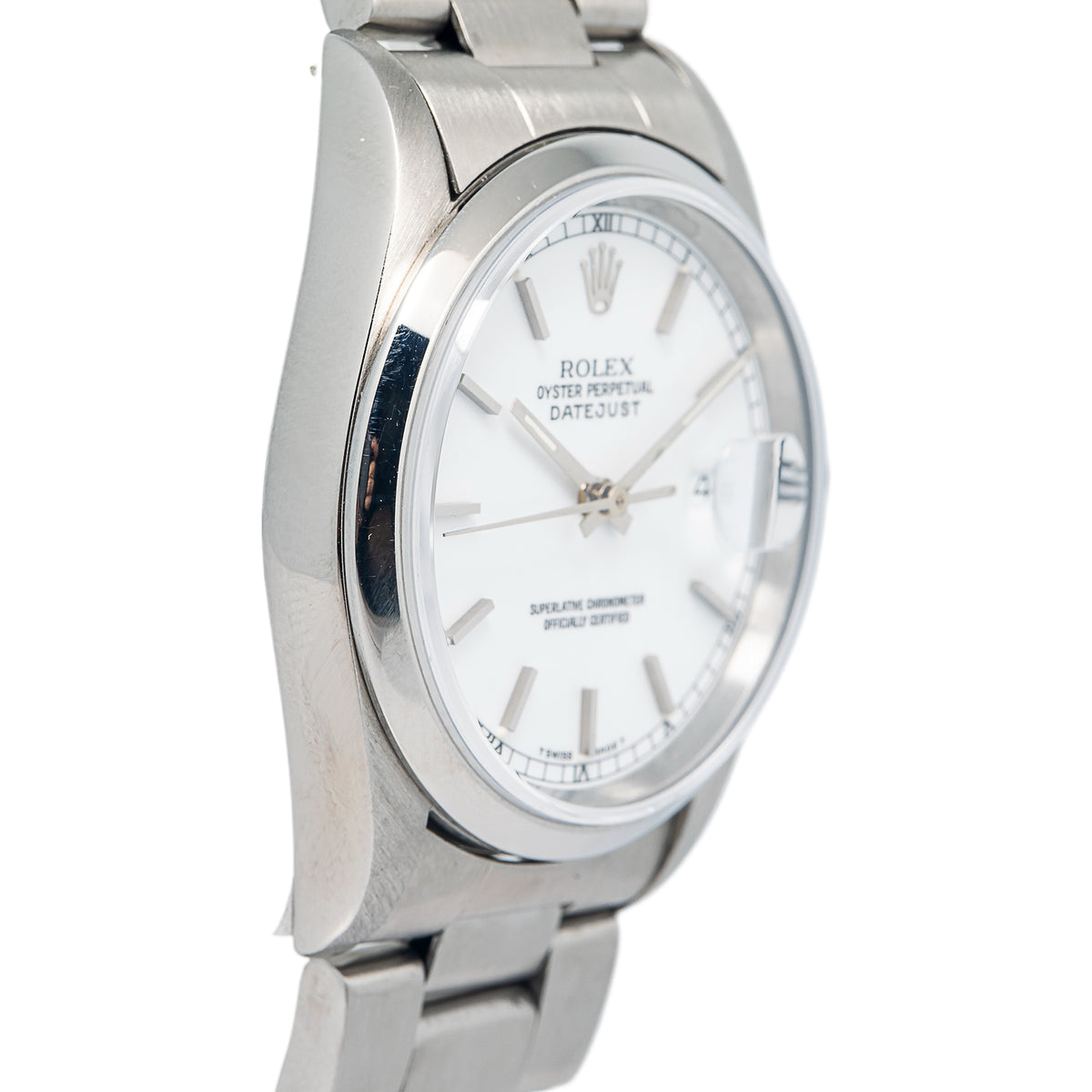 Rolex Oyster Perpetual Date Just 16200 Automatic White Dial Man Watch 34mm