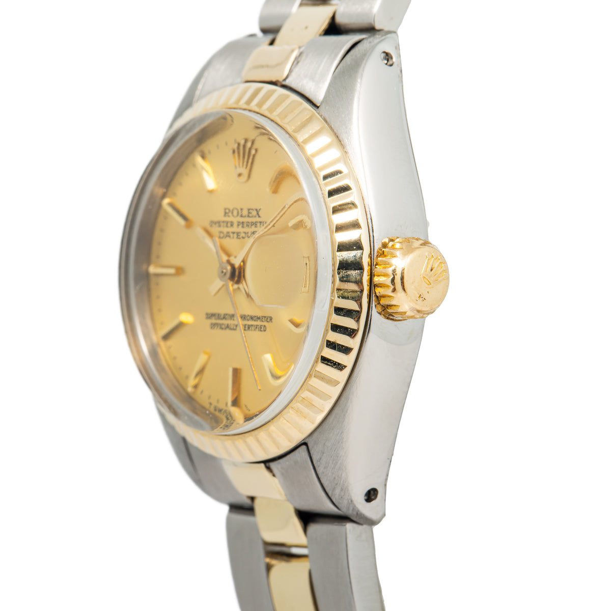 Rolex Date Just 6917 Automatic Fluted 18K YG Two Tone Ladies Watch 26mm