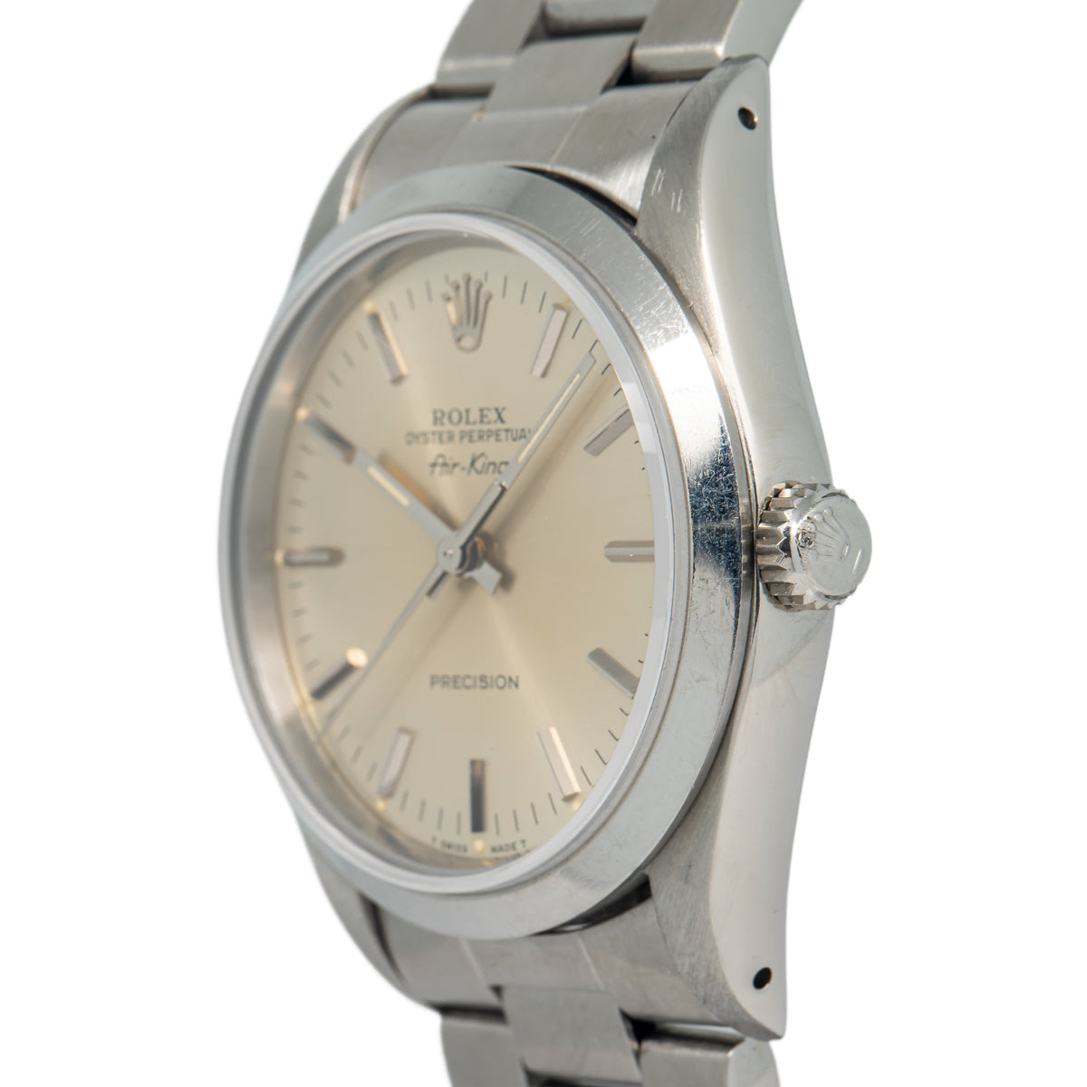 Rolex Air-King 14000 Oyster  Steel Automatic Silver Dial Ladies Watch 34mm