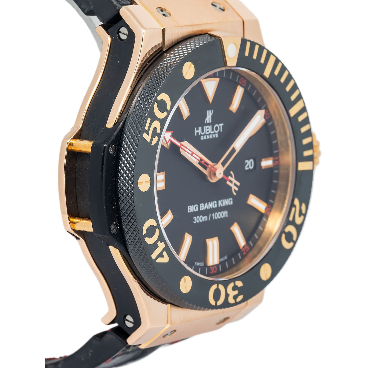 Hublot Big Bang King 322.PM.100.RX Auto 18k Rose Gold Black Dial Men Watch 48mm