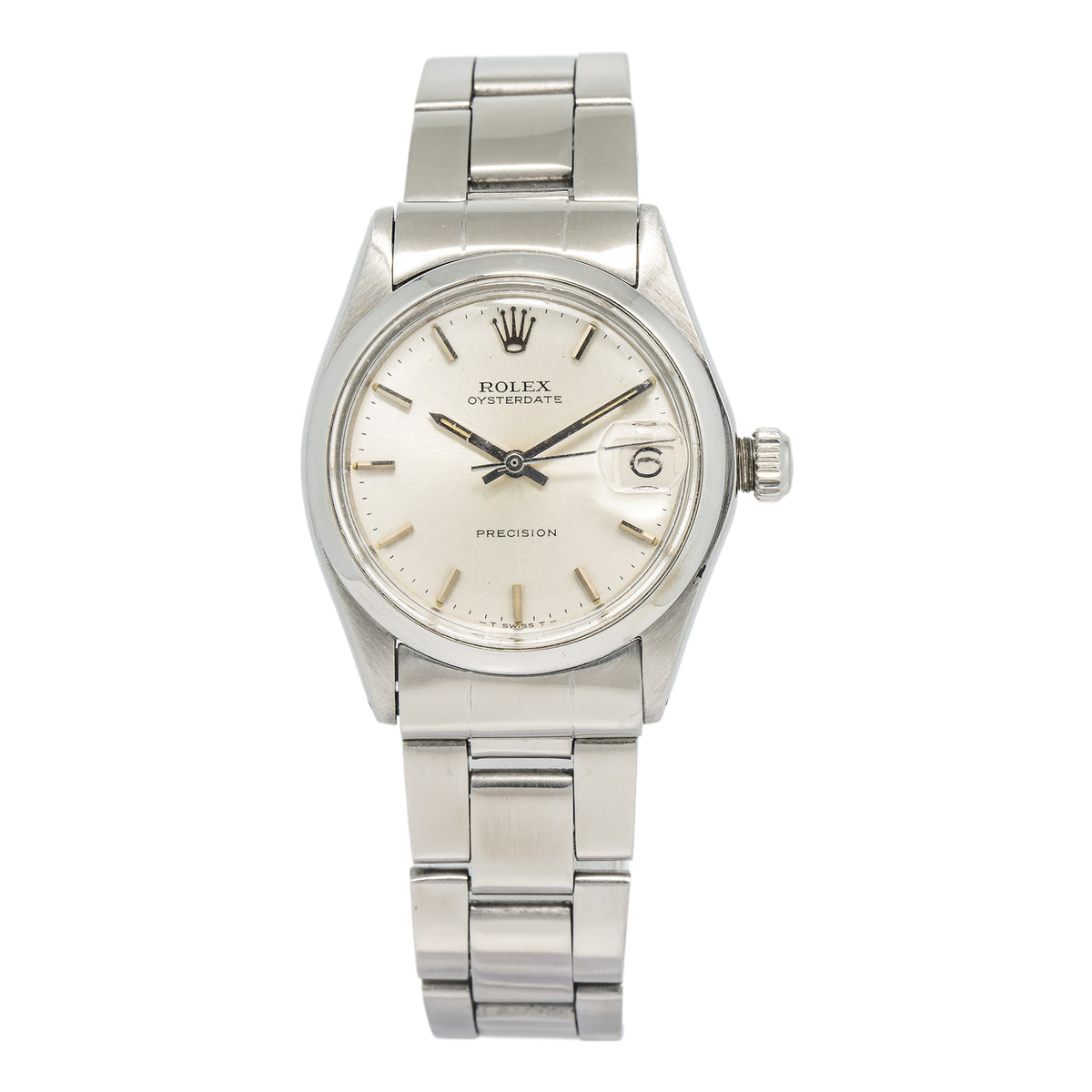 Rolex Oyster Date 6466 Oyster Stainless Steel Manual Silver Dial Watch 31mm
