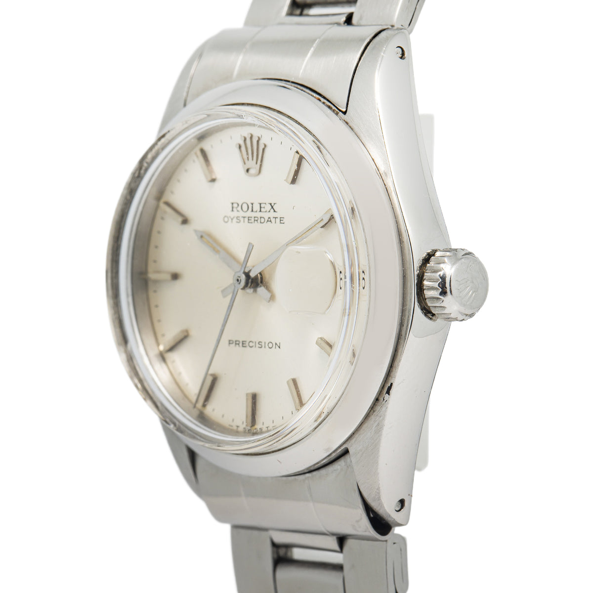 Rolex Oyster Date 6466 Oyster Stainless Steel Manual Silver Dial Watch 31mm