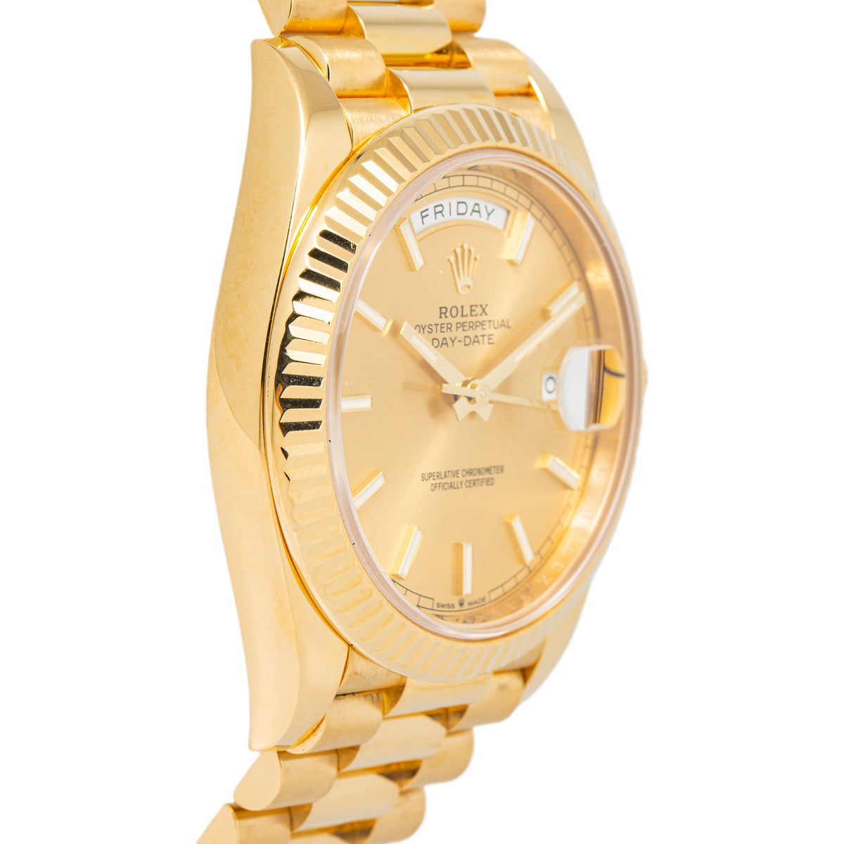 Rolex Day-Date 228238 2021 Complete President 18k YG Champagne Dial Watch 40mm