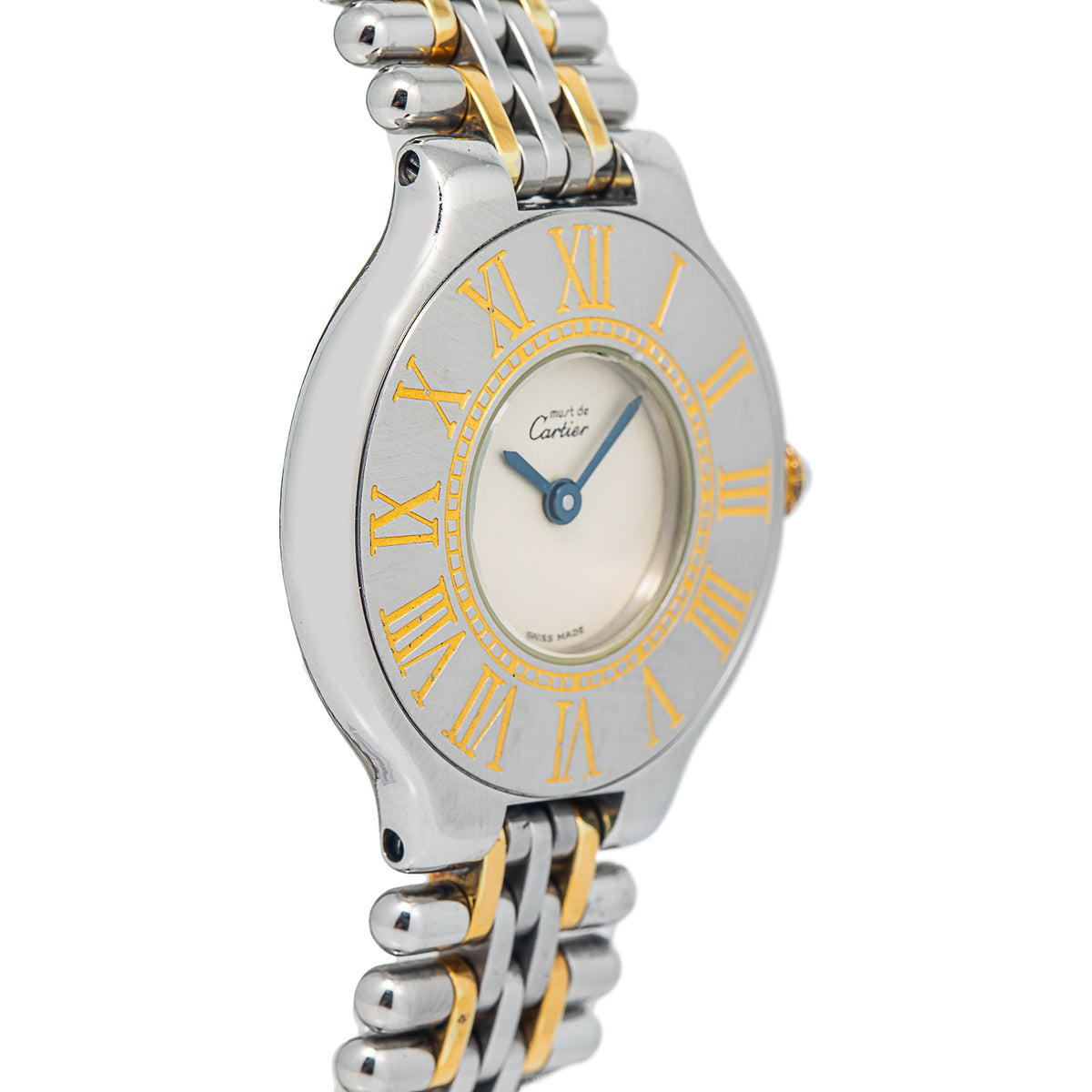 Cartier Must De 021057 Two Row 18K YG Two Tone Quartz Ladies Watch 28mm