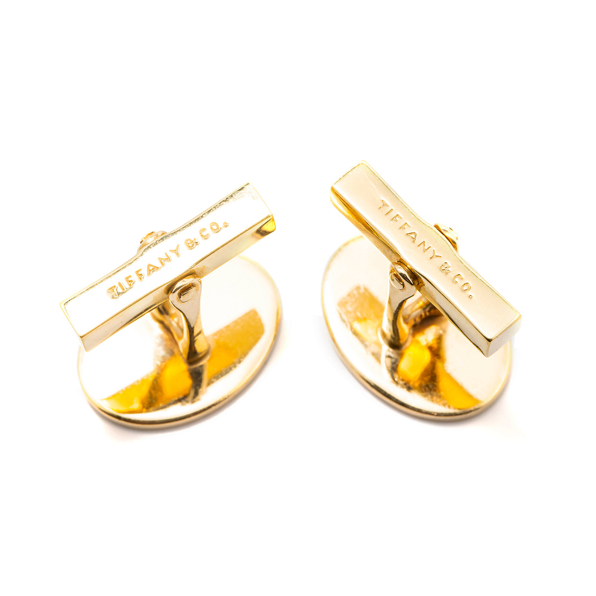 Tiffany & Co. 14 Karat Yellow Gold Oval Cufflinks Men's