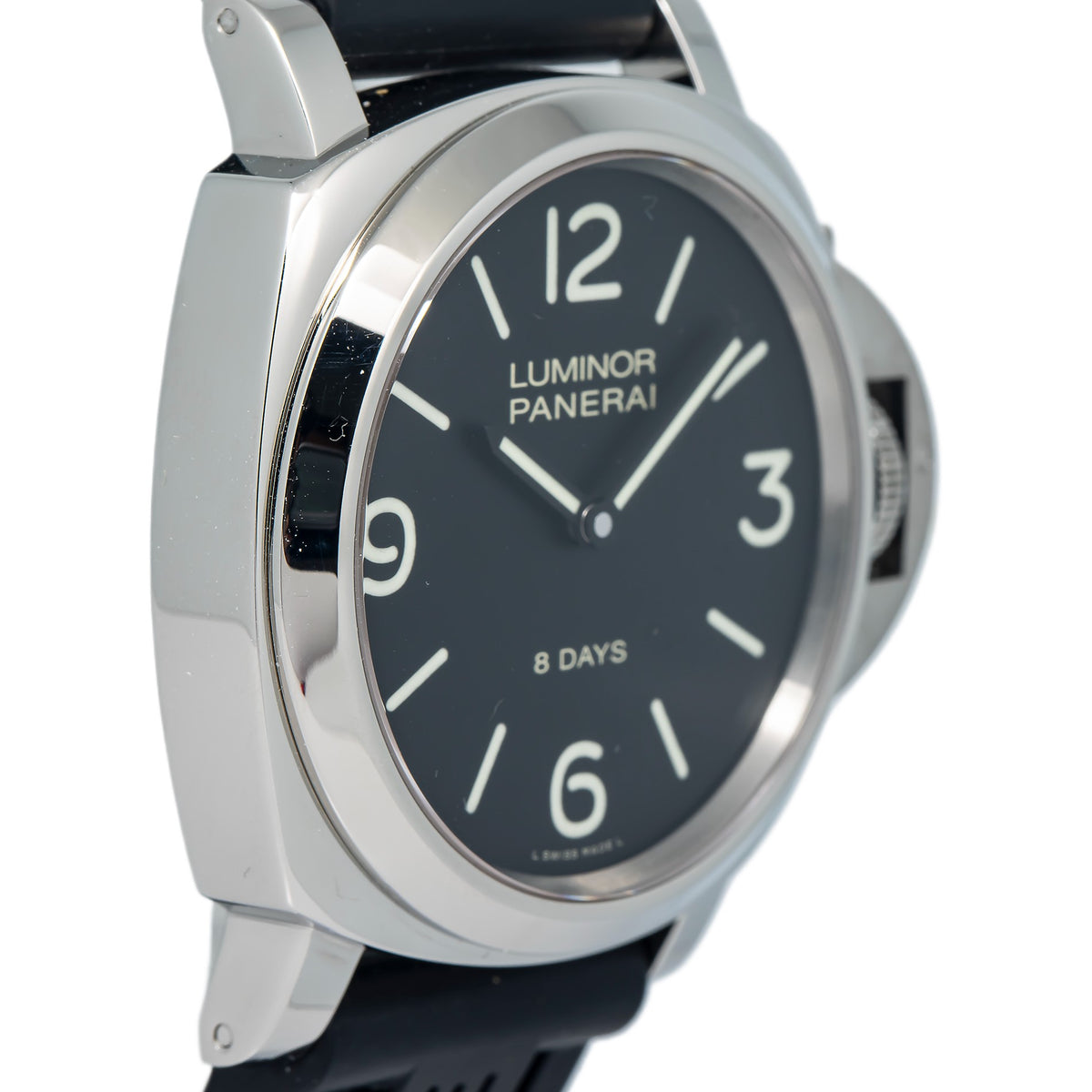 Panerai Luminor Base 8Days PAM00560 SS Black Dial Manual Men's Watch 44mm