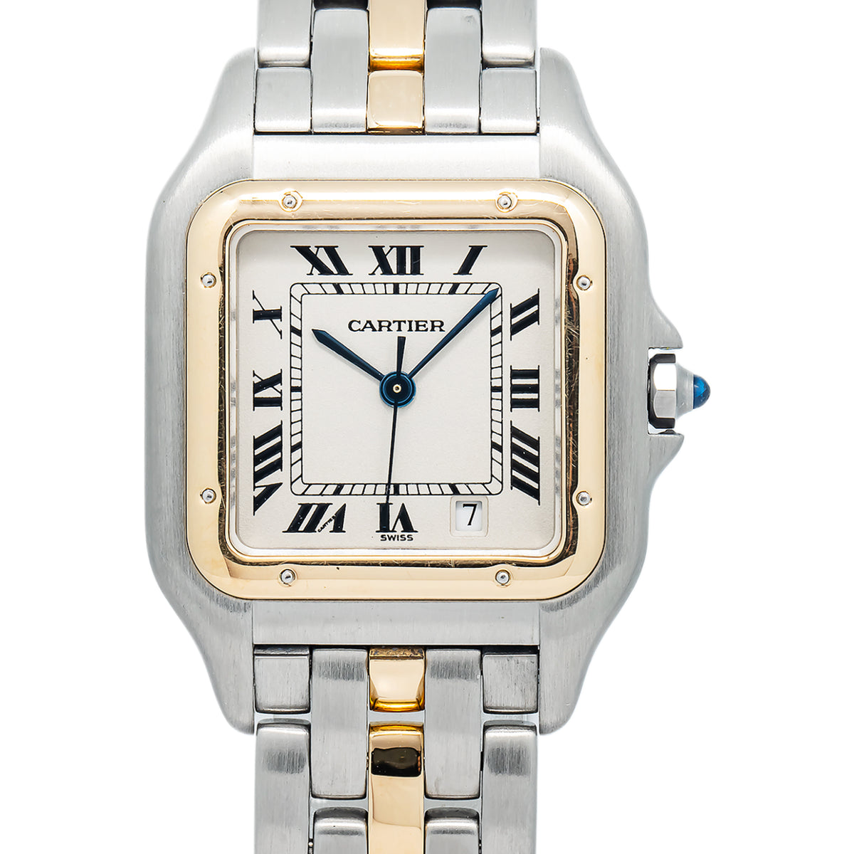 Cartier Panthere 1100 W25028B5 18K Two Tone YG White Dial Quartz Watch 27mm