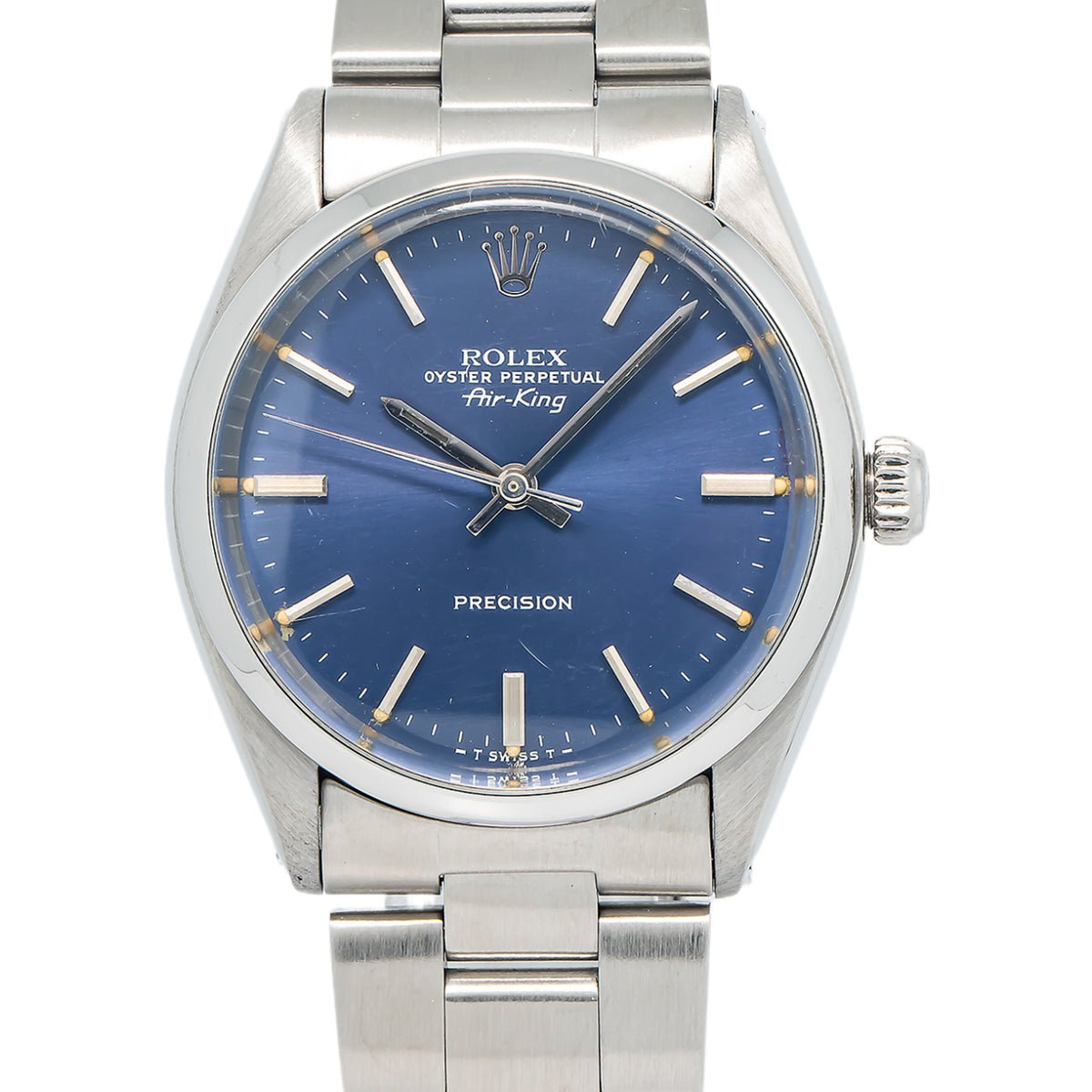 Rolex Air King 5500 Stainless Steel Royal Blue Dial Automatic Men's Watch 34mm