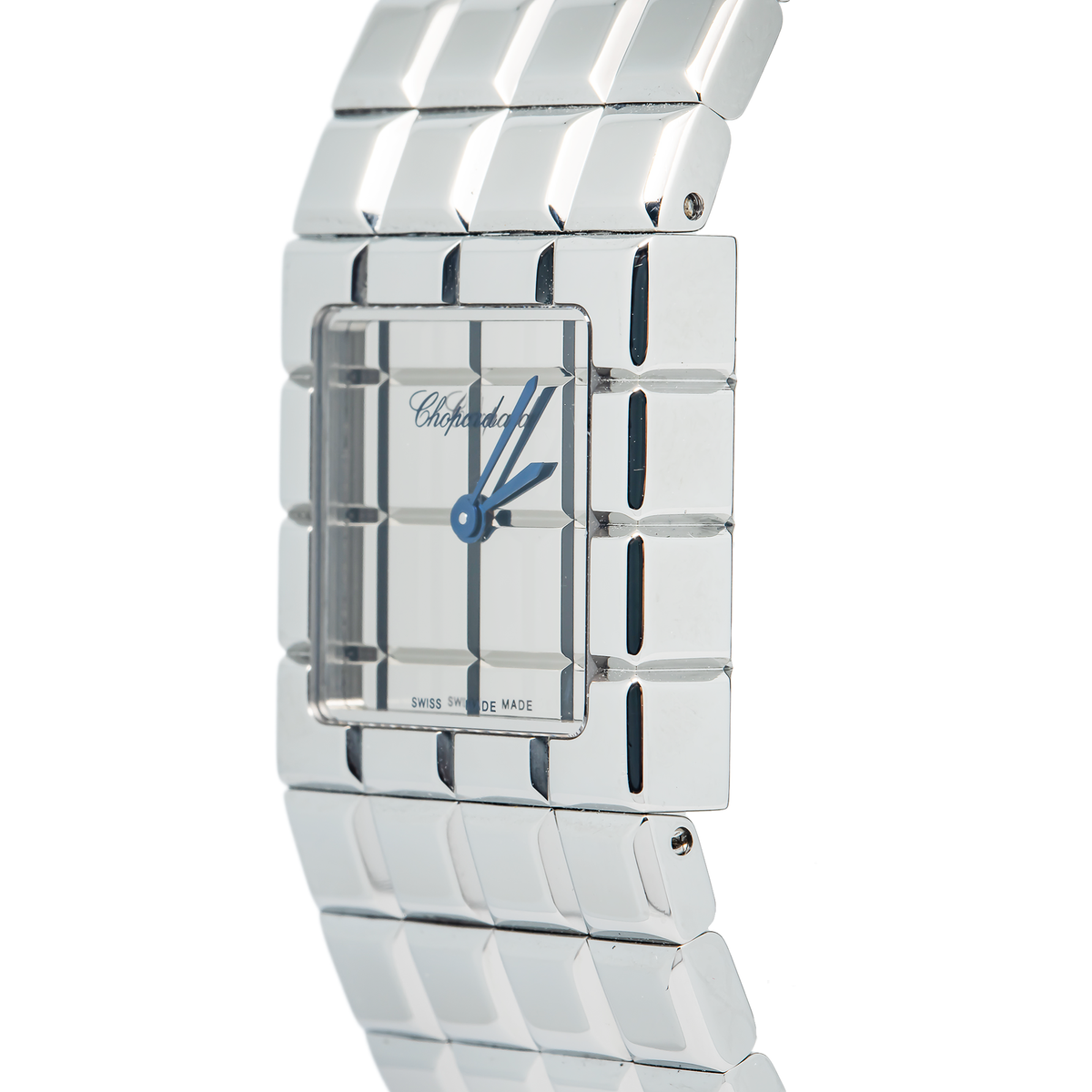 Chopard Ice Cube 11/8898 Swiss Quartz Polished SS Grid Dial Watch 22mm