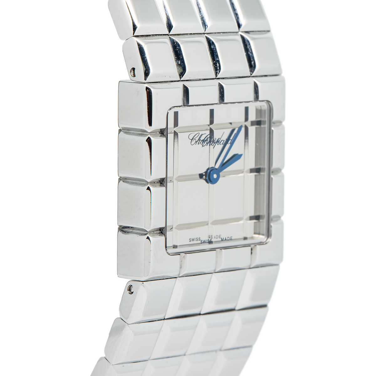 Chopard Ice Cube 11/8898 Swiss Quartz Polished SS Grid Dial Watch 22mm