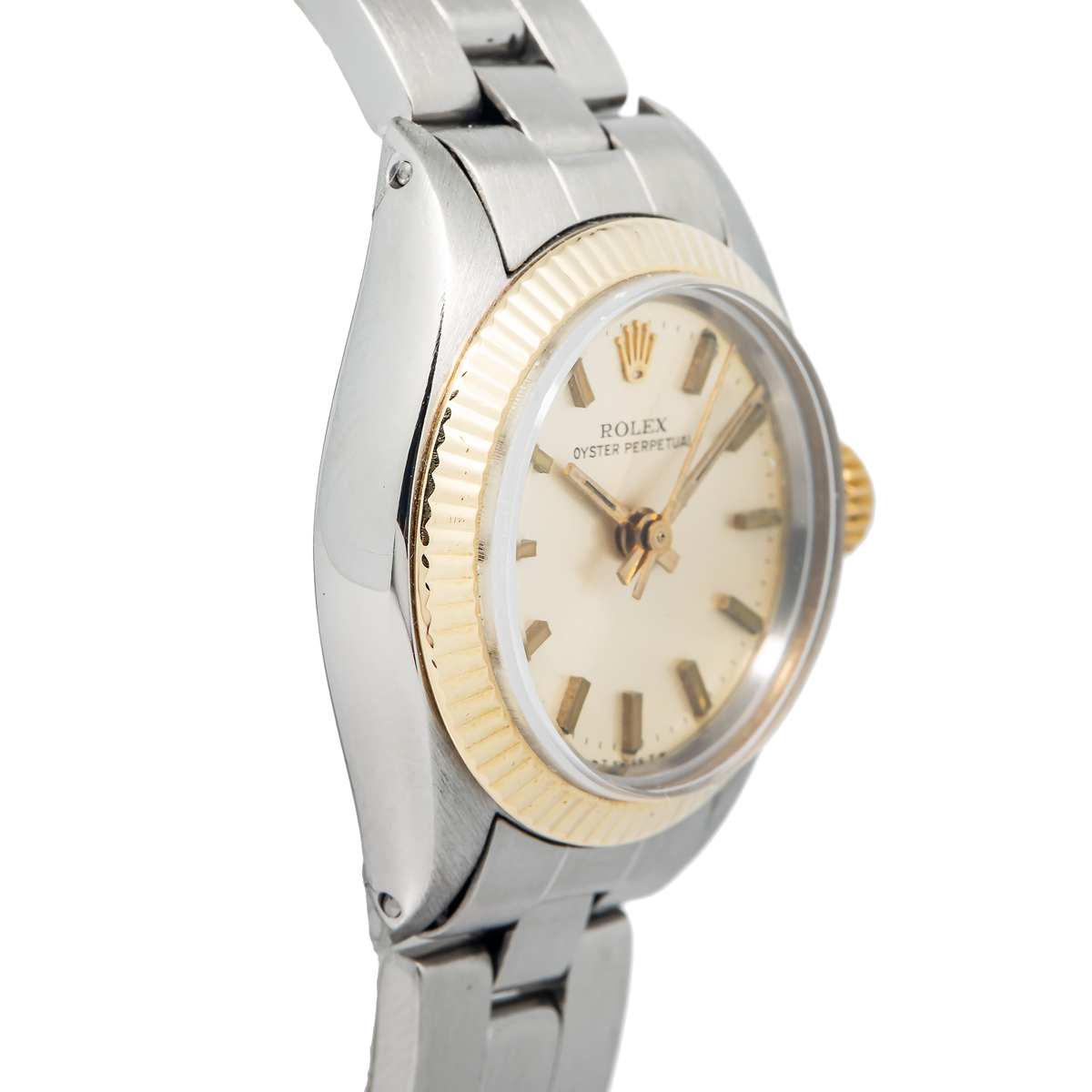 Rolex Oyster Perpetual 6719 Two Tone Silver Dial Automatic Lady's Watch 25mm