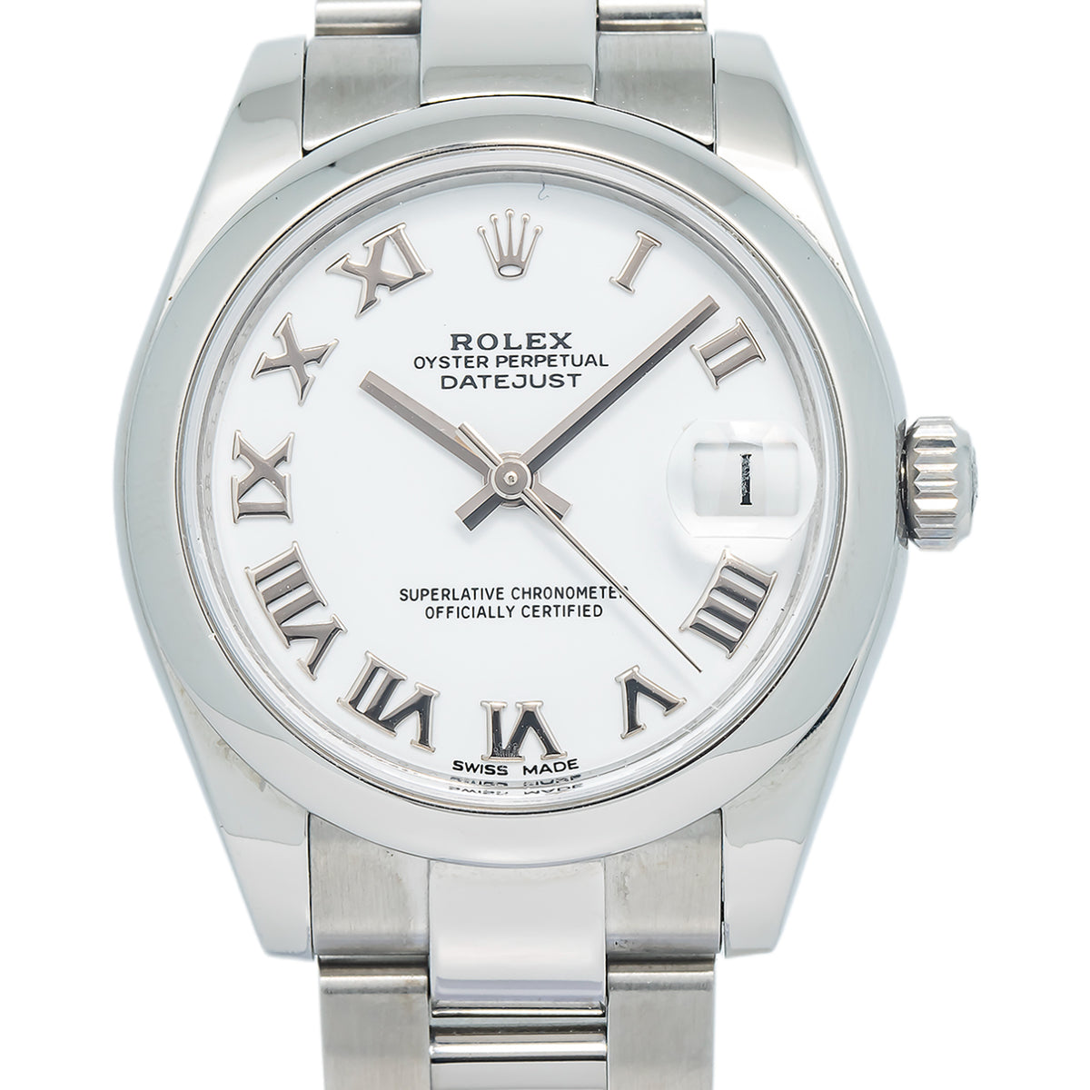 Rolex DateJust 178240 Stainless Steel White Dial Automatic Lady's Watch 31mm