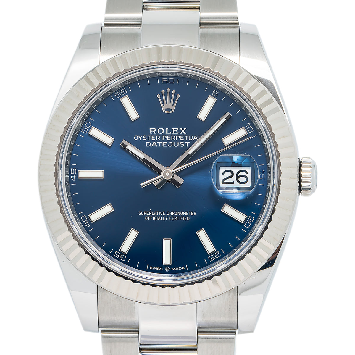 Rolex Date Just 126334 Stainless Steel Blue Dial Automatic Men's Watch 41mm