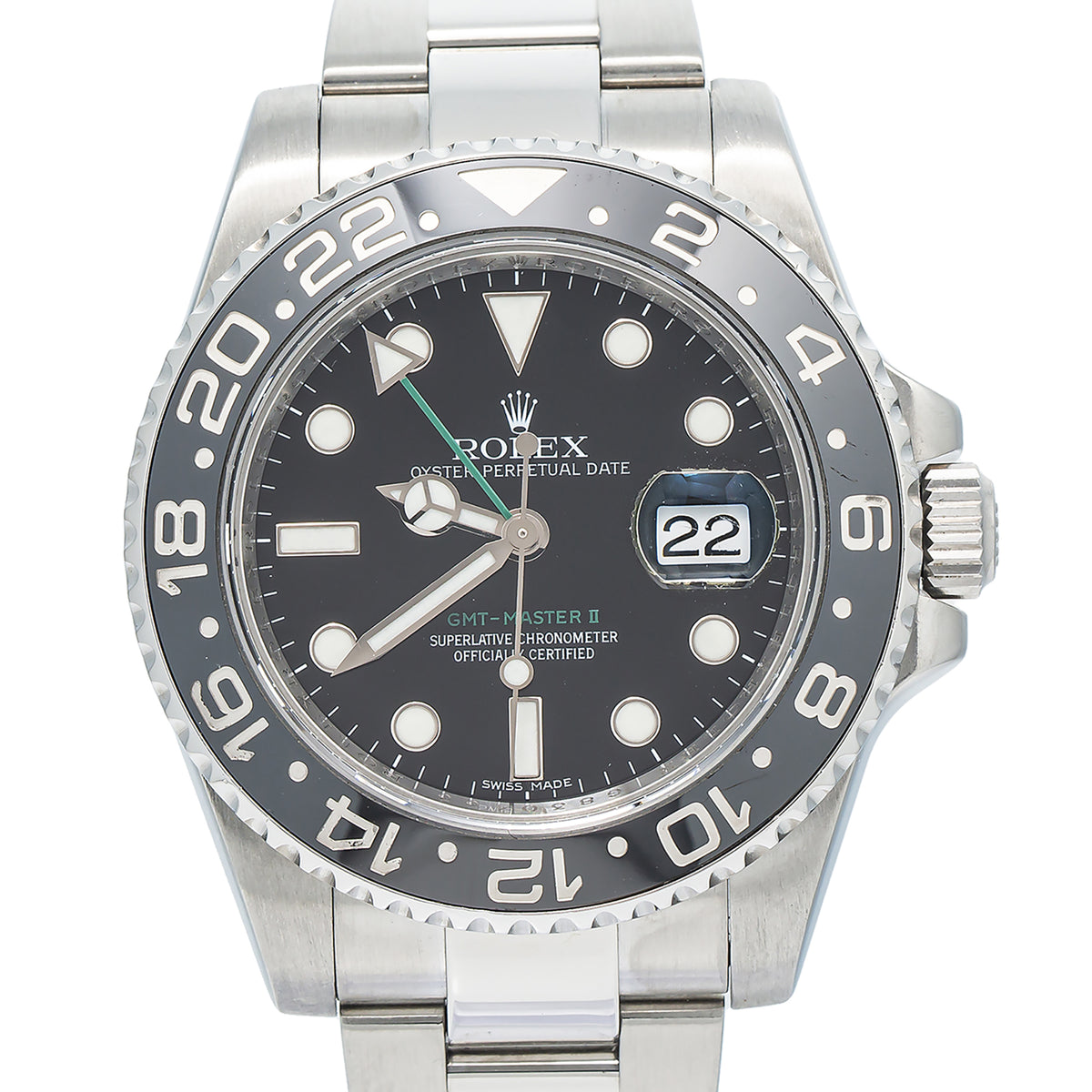 Rolex GMT Master II 116710 2009 Complete SS Ceramic Bezel Black Dial Auto 40mm