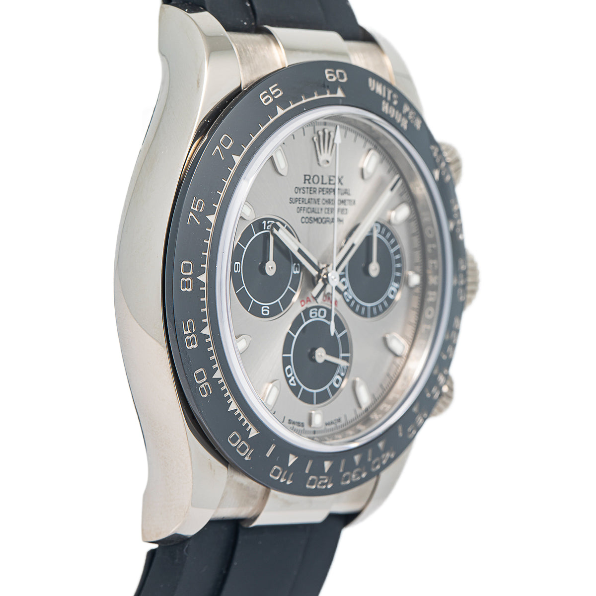 Rolex Daytona 116519LN 2019 Card 18k White Gold Silver Ghost Auto Men Watch 40mm