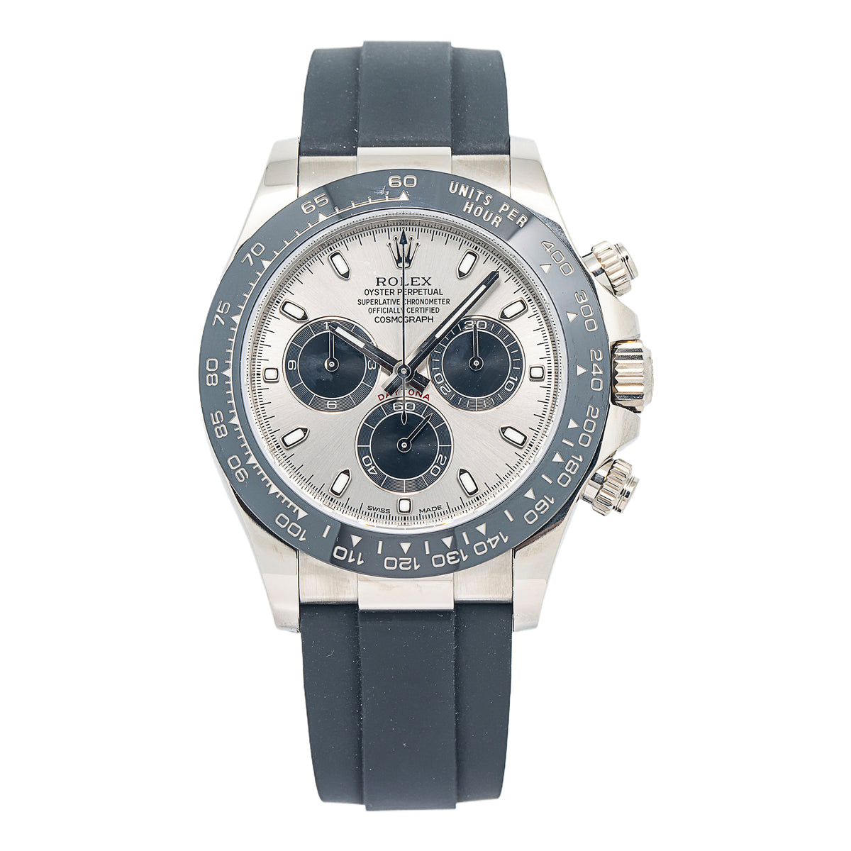 Rolex Daytona 116519LN 2019 Card 18k White Gold Silver Ghost Auto Men Watch 40mm