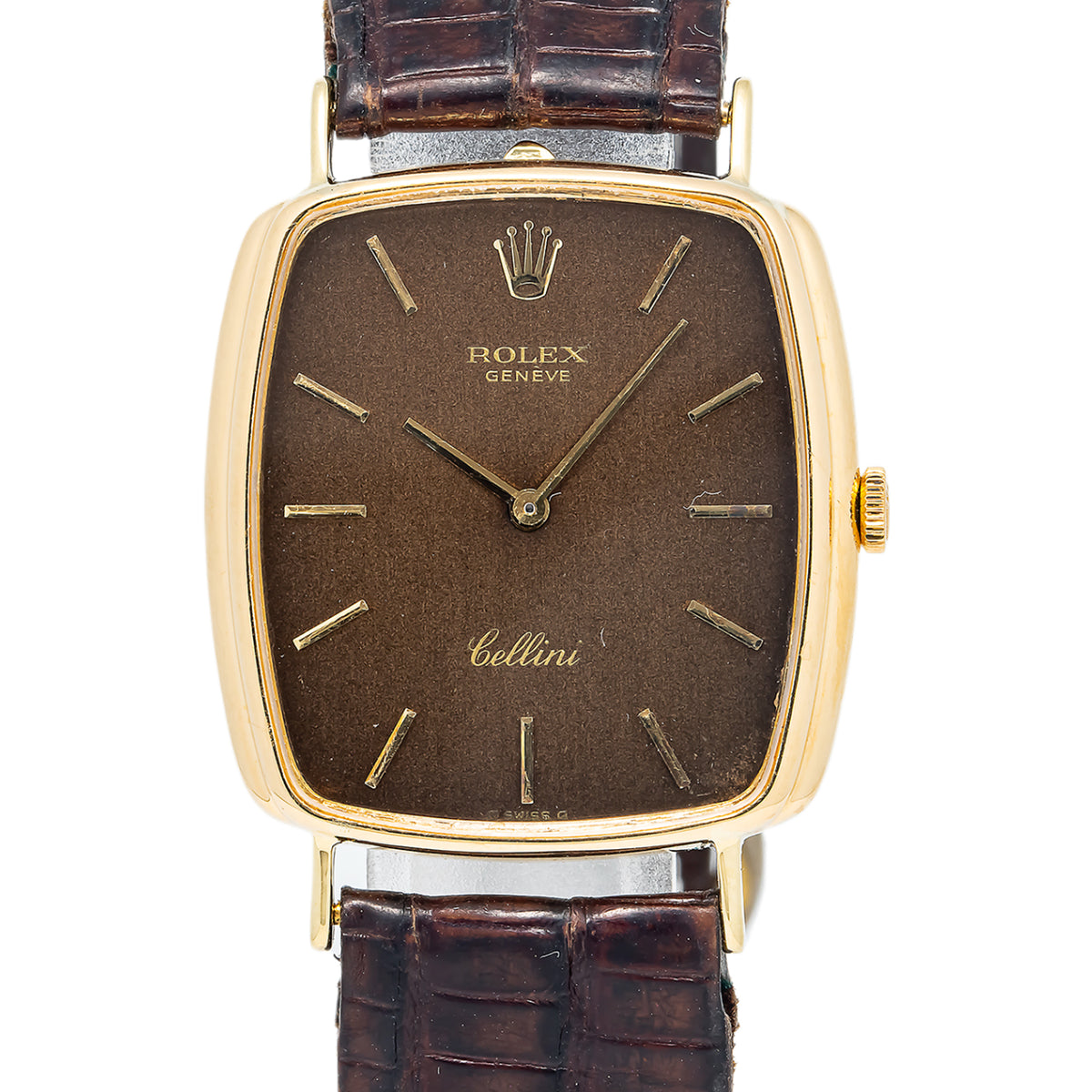 Rolex Cellini Vintage 18K Yellow Gold Tropical Dial Manual Lady's Watch 28x30mm