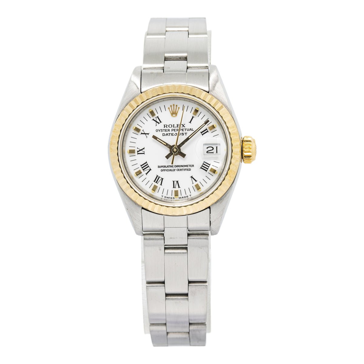 Rolex DateJust 69173 Oyster Two Tone White Dial Auto Lady's Watch 26mm