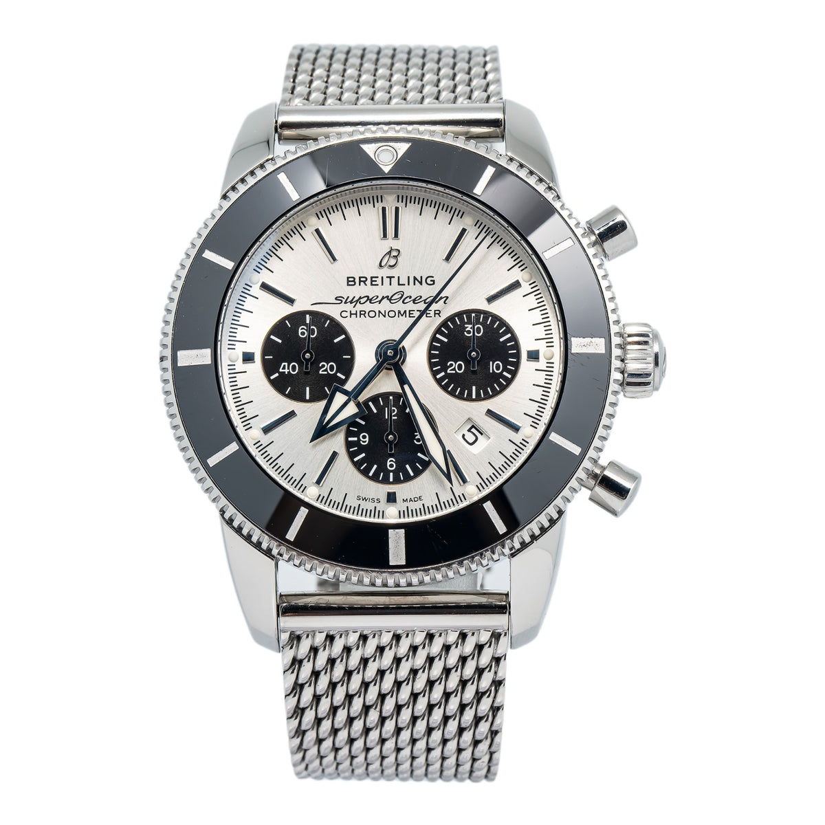 Breitling SuperOcean Heritage II B01 Silver Dial Steel Mens Watch AB0162