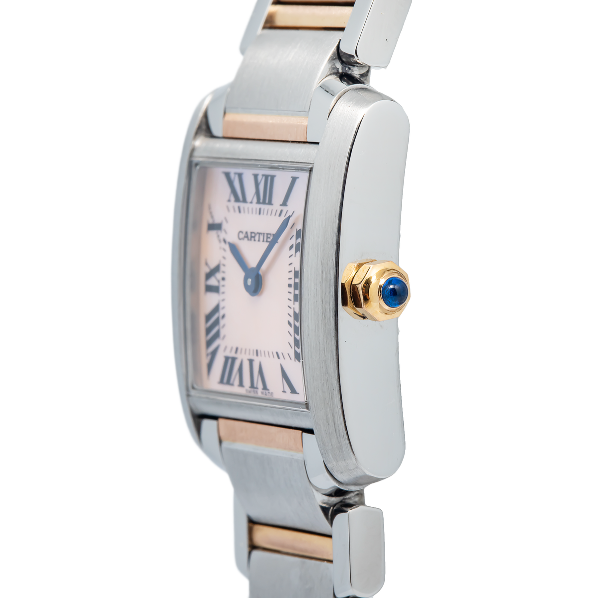 Cartier Tank Francaise W51027Q4 Rose Gold Two Tone MOP Dial Quartz Ladies 20mm
